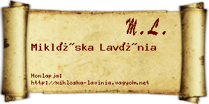 Miklóska Lavínia névjegykártya